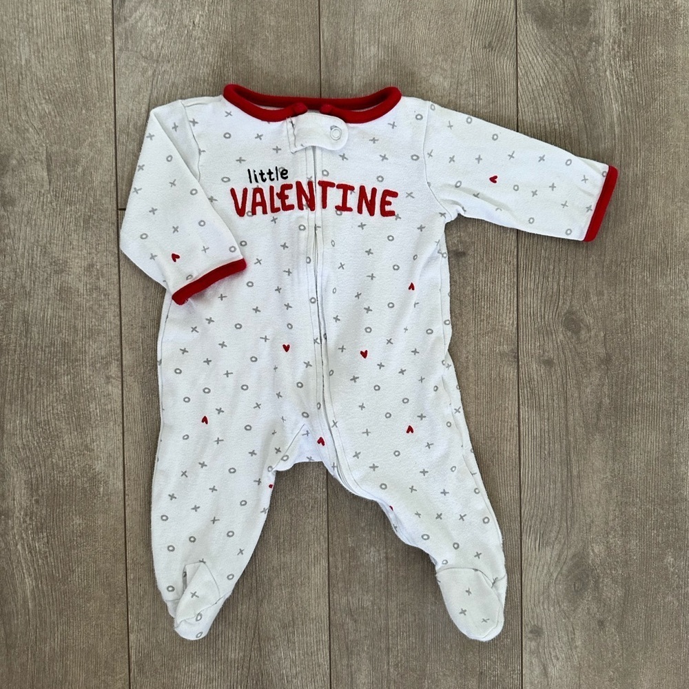 Carters 3 month valentine baby boy footies sleep and play